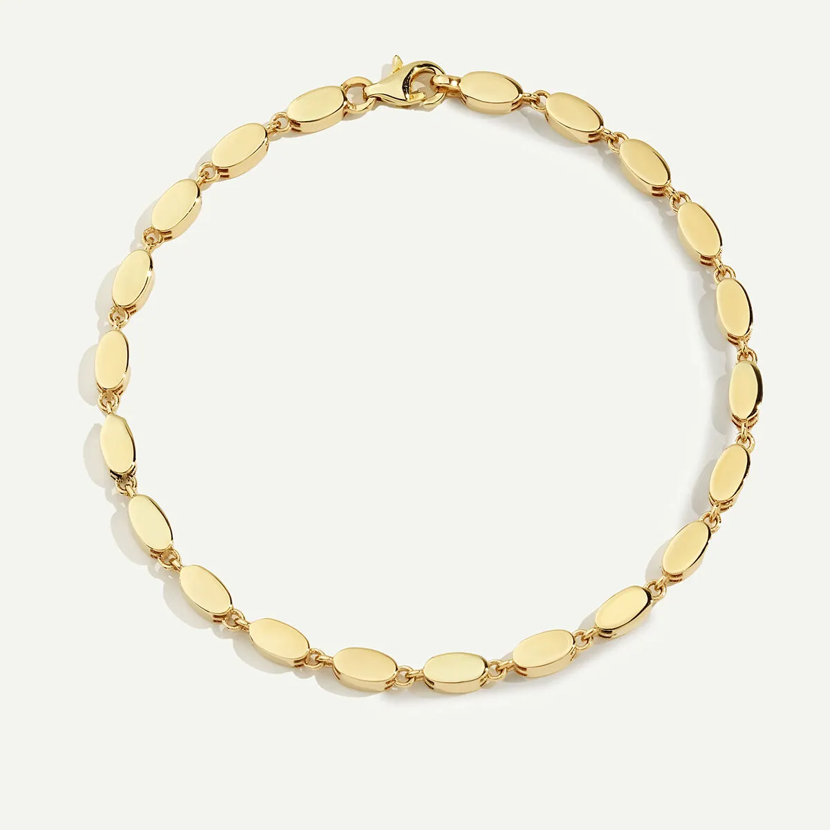 14 Ayar Altın Oval Formda Minimal Bileklik